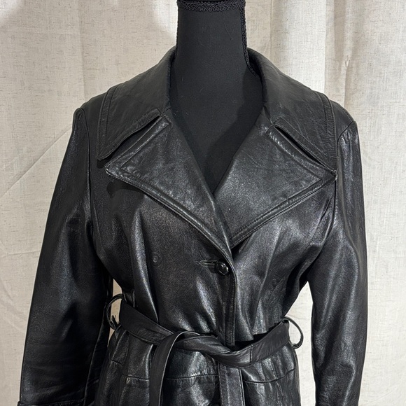 Jackets & Blazers - Vintage 80s Women's Black Leather Jacket